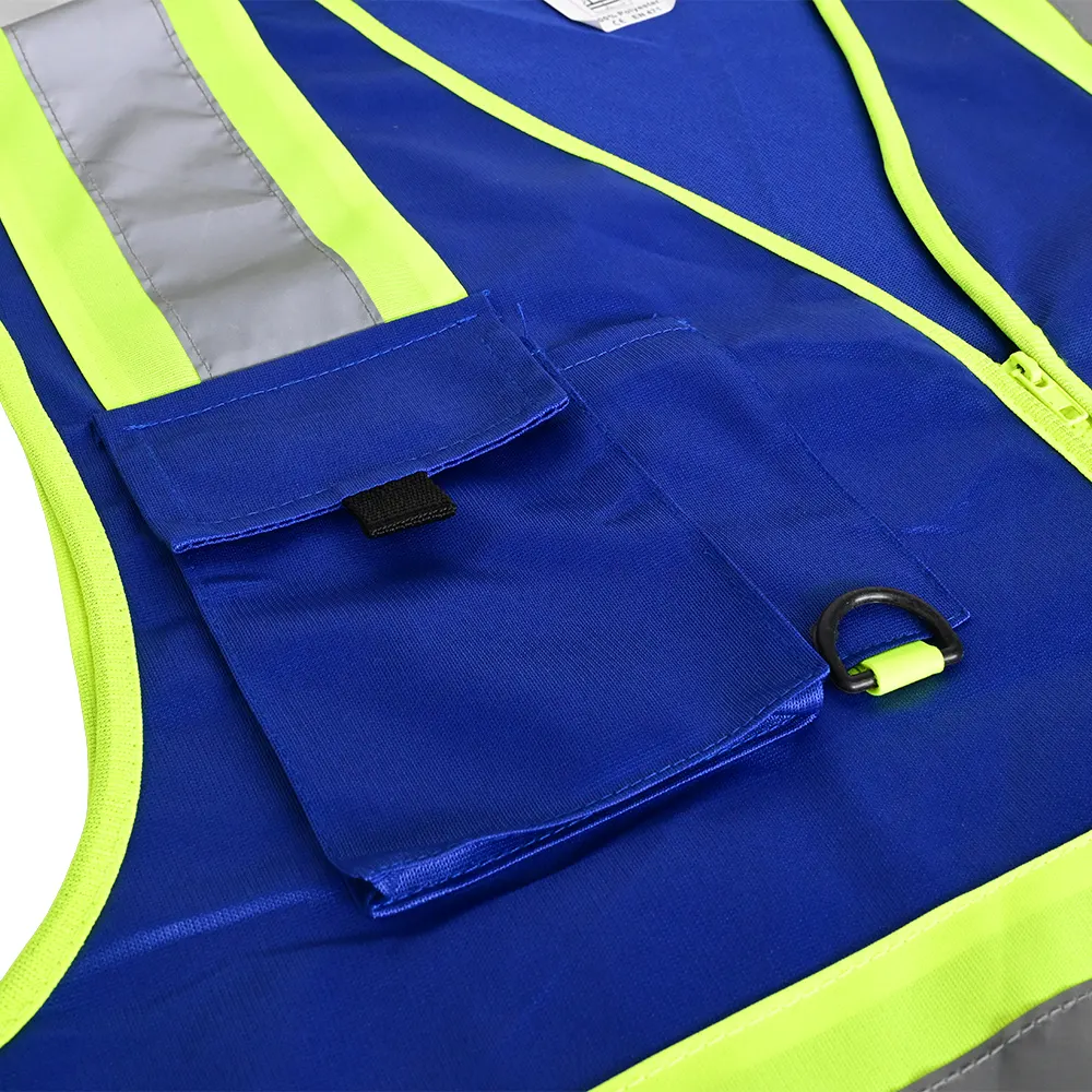 XP1001 2 Safety Mesh Vest blue neon lime reflective panels