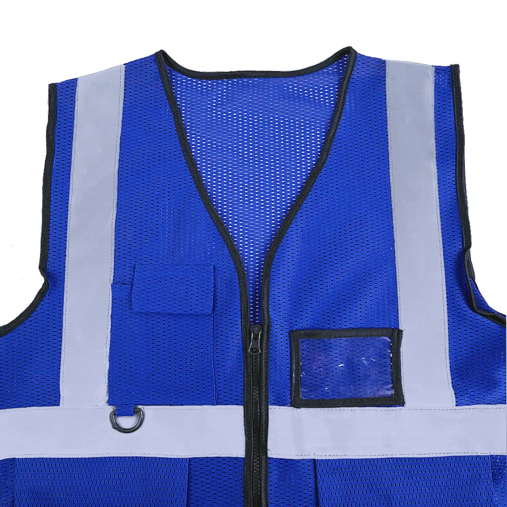 XP1015 3 Hi-Vis Safety Vest blue mesh reflective work vest