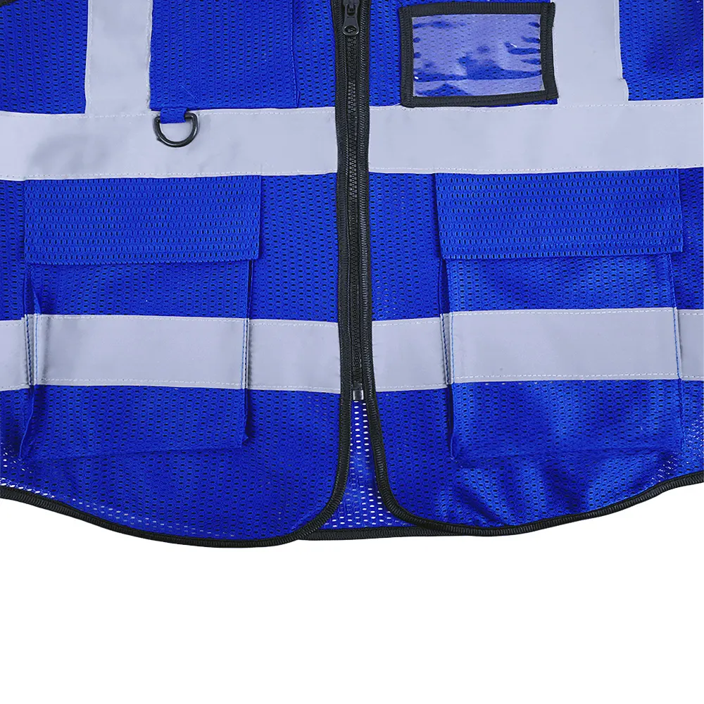 XP1015 4 Hi-Vis Safety Vest blue mesh reflective work vest