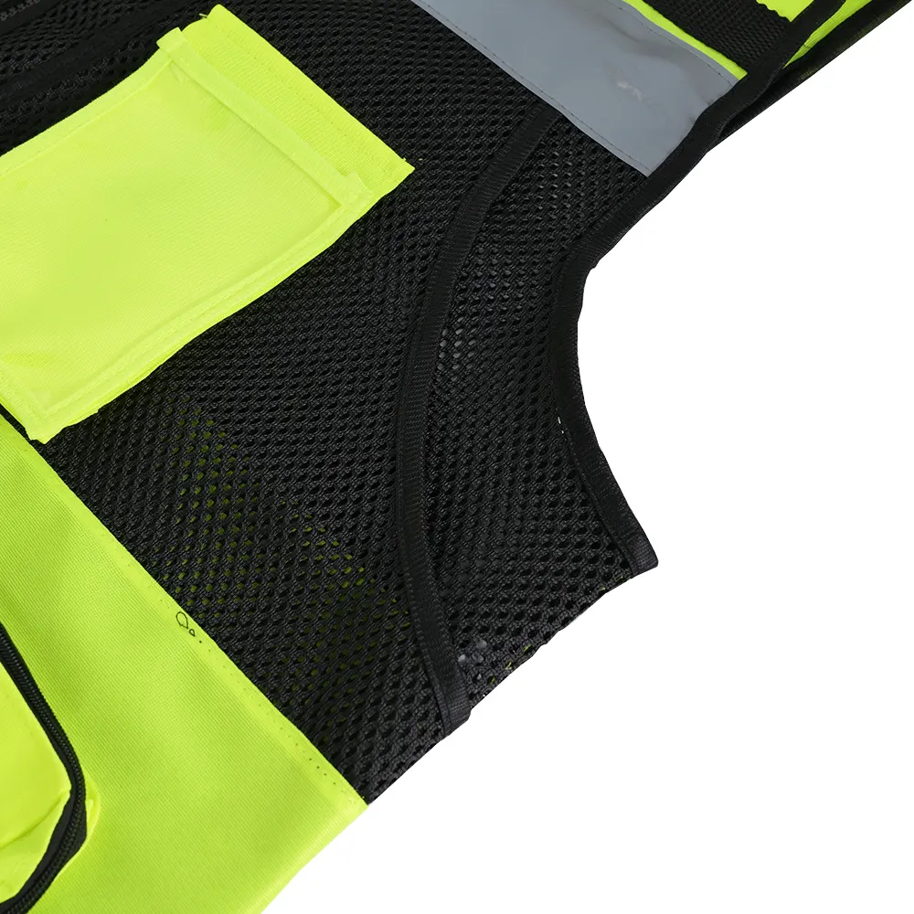 XP1016 5 Reflective Utility Vest black panels high visibility